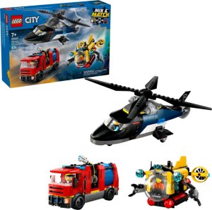LEGO® CITY 60462 Remix: Helikoptéra, hasičský vůz a ponorka